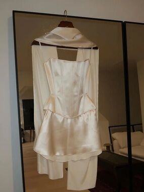 Satin Corset Skirt and Scarf Set